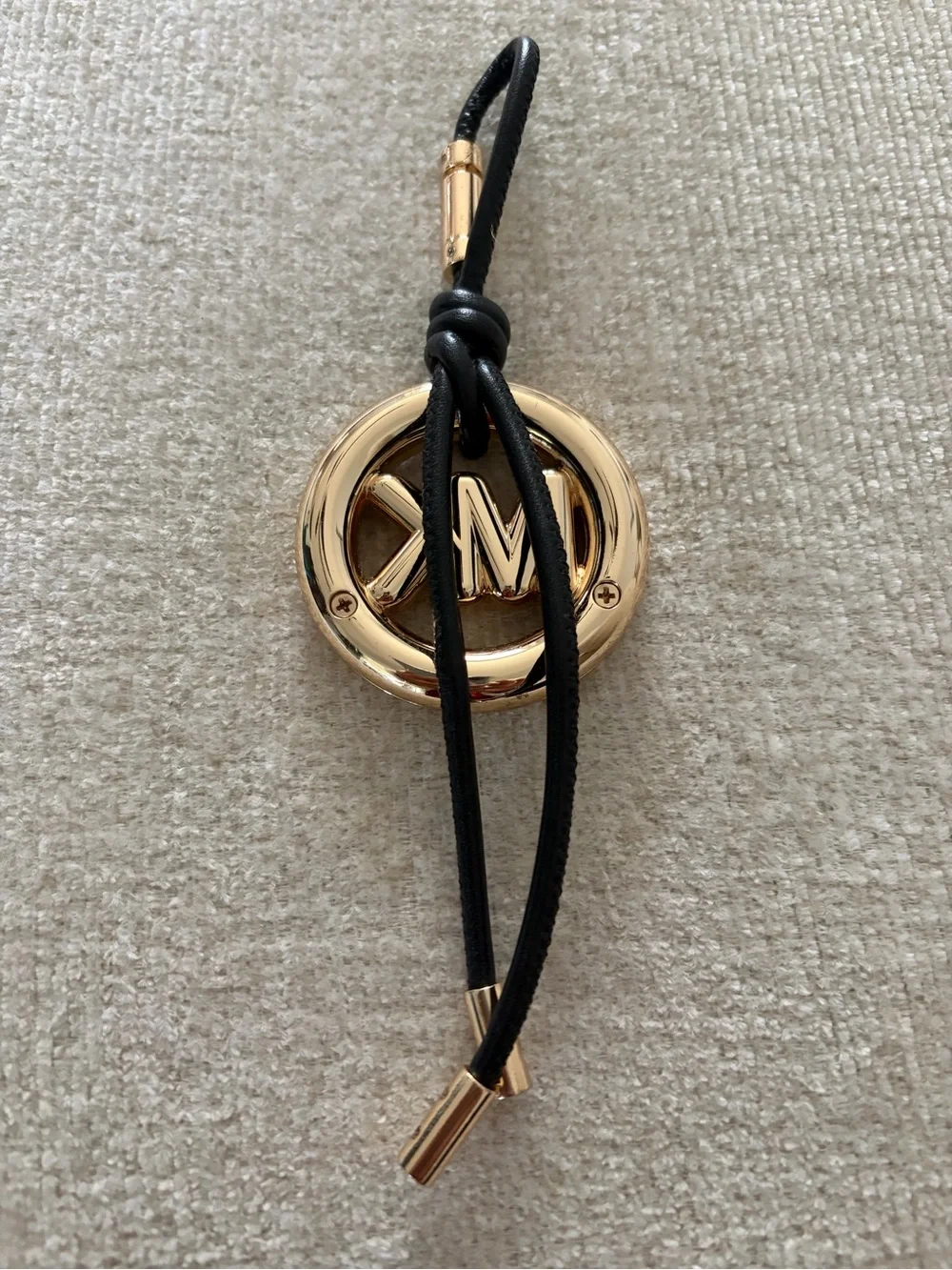 Michael Kors Gold and Black MK Pop Leather Charm - Picture 2 of 7